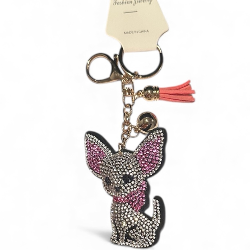 Rhinestone Chihuahua Purse Charm/ Keychain-NWT